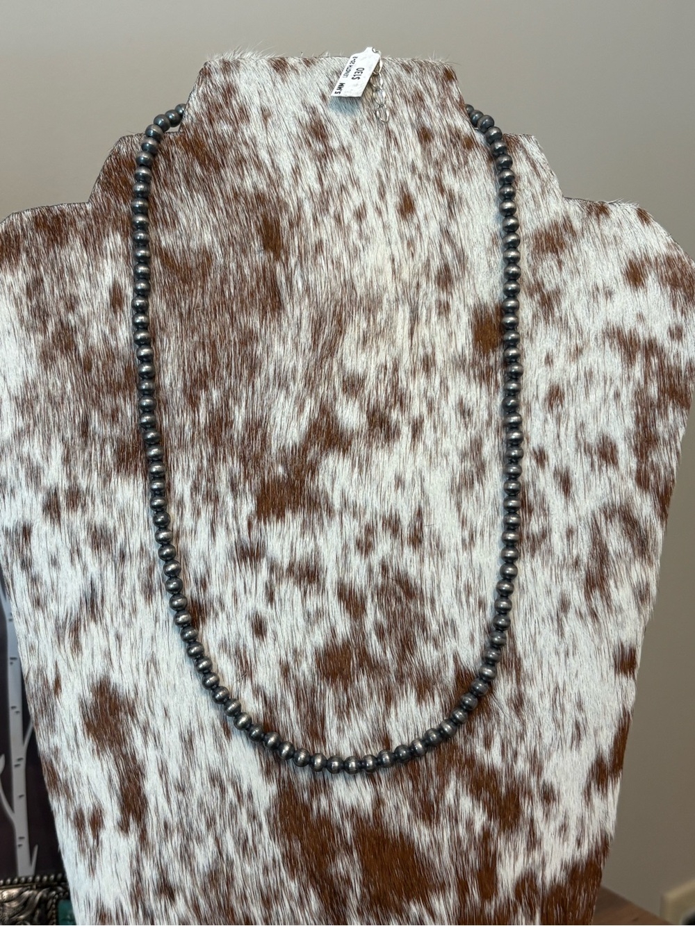 5MM Silver Plated on Brass Bead Necklace - 20+2 length